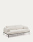 Divano Aurum a 3 posti con poggiatesta reclinabile e base in metallo grigio opaco 234 cm