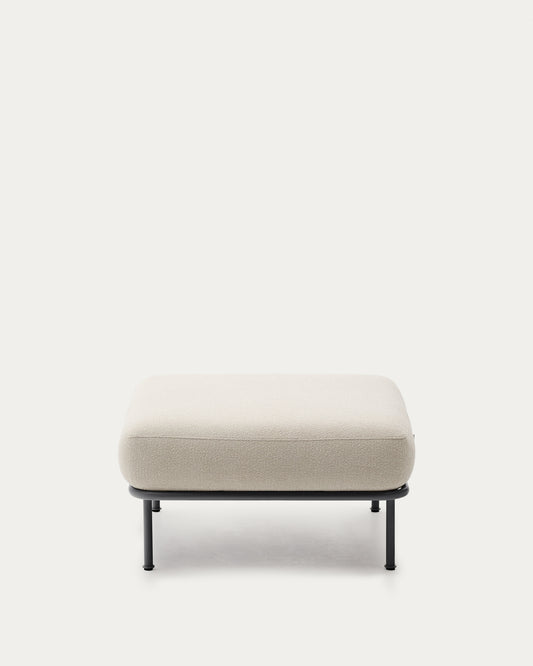 Pouf Aurum écru in metallo grigio opaco 85 x 85 cm