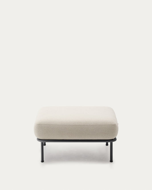 Pouf Aurum écru in metallo grigio opaco 85 x 85 cm