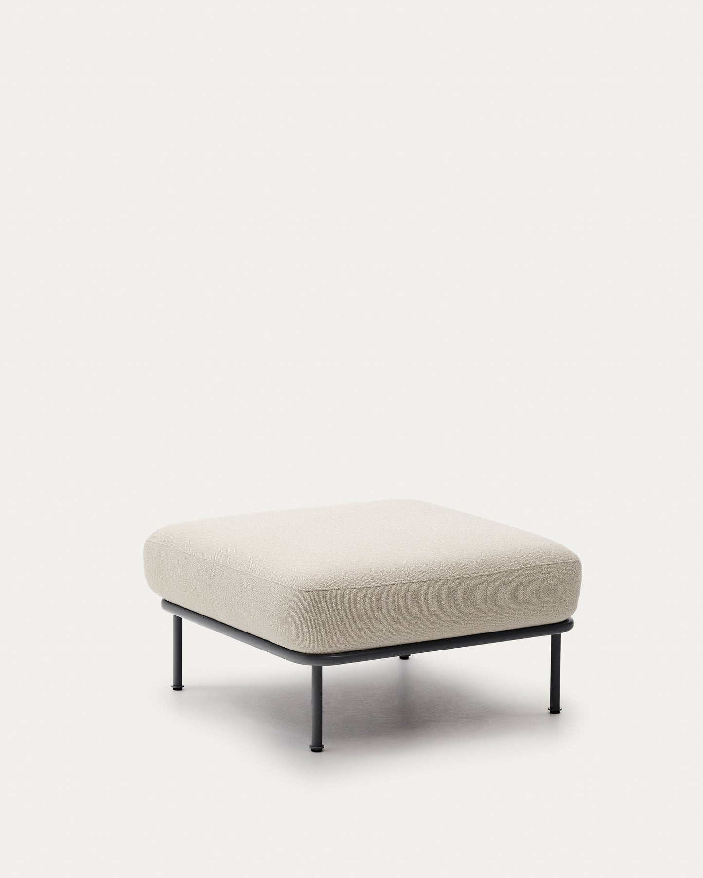 Pouf Aurum écru in metallo grigio opaco 85 x 85 cm