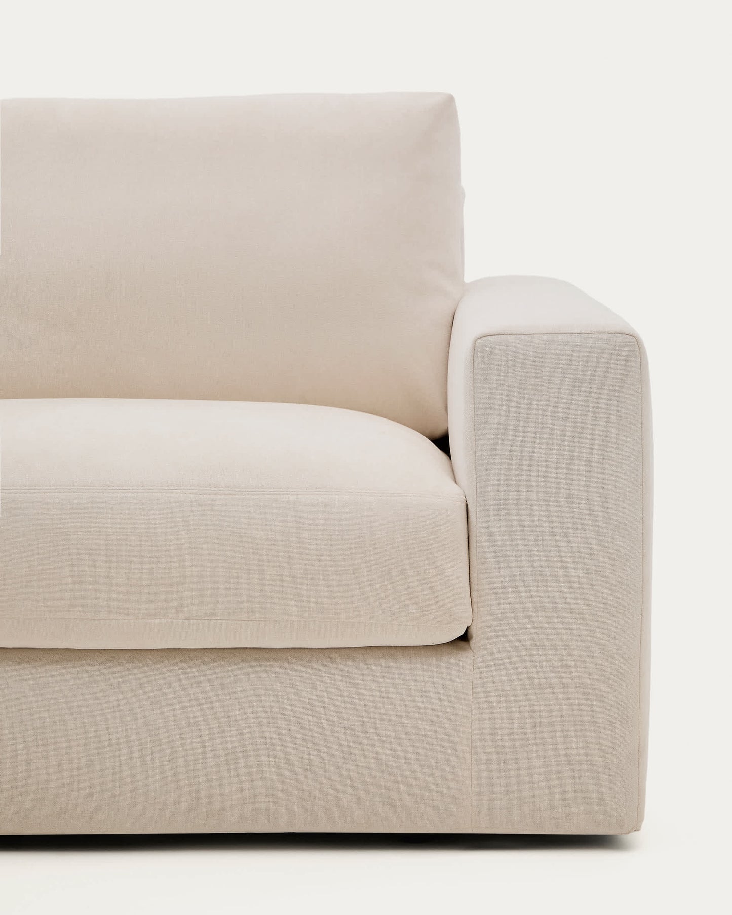 Divano modulare Alea 3 posti sfoderabile in ciniglia beige 220 cm