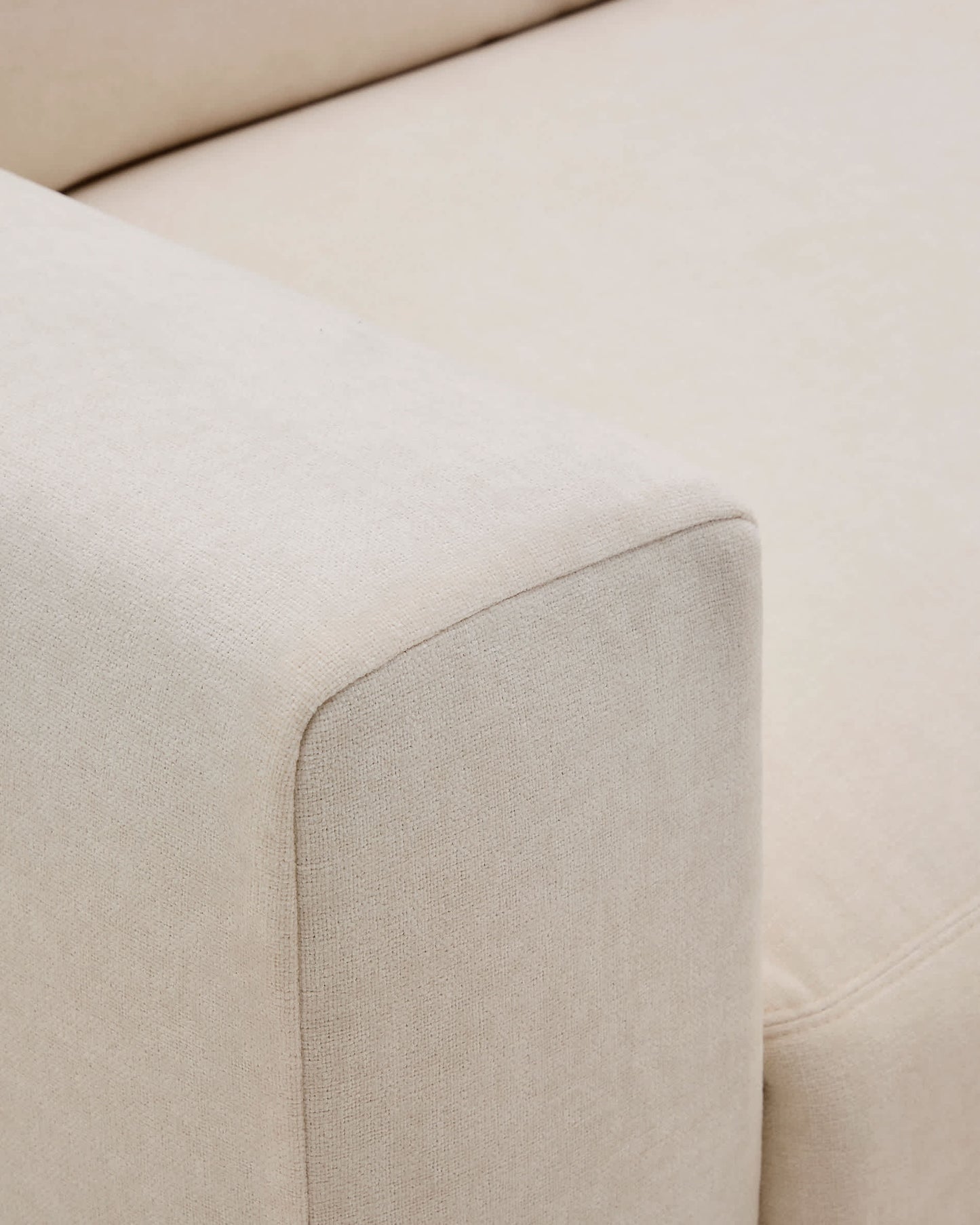 Divano modulare Alea 3 posti sfoderabile in ciniglia beige 220 cm
