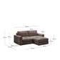 Divano modulare Alea 3 posti sfoderabile in ciniglia chaise longue destra marrone scuro 220 cm