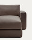 Divano modulare Alea 3 posti sfoderabile in ciniglia chaise longue destra marrone scuro 220 cm