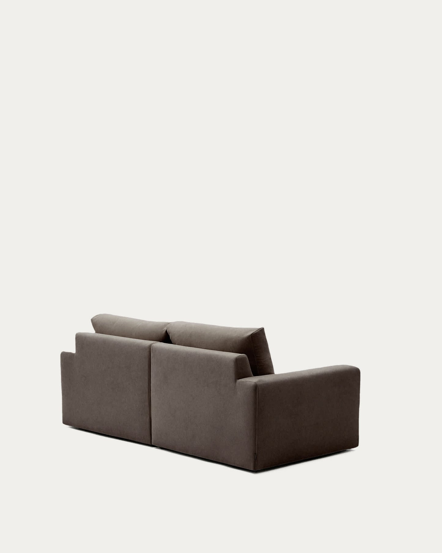 Divano modulare Alea 3 posti sfoderabile in ciniglia chaise longue destra marrone scuro 220 cm