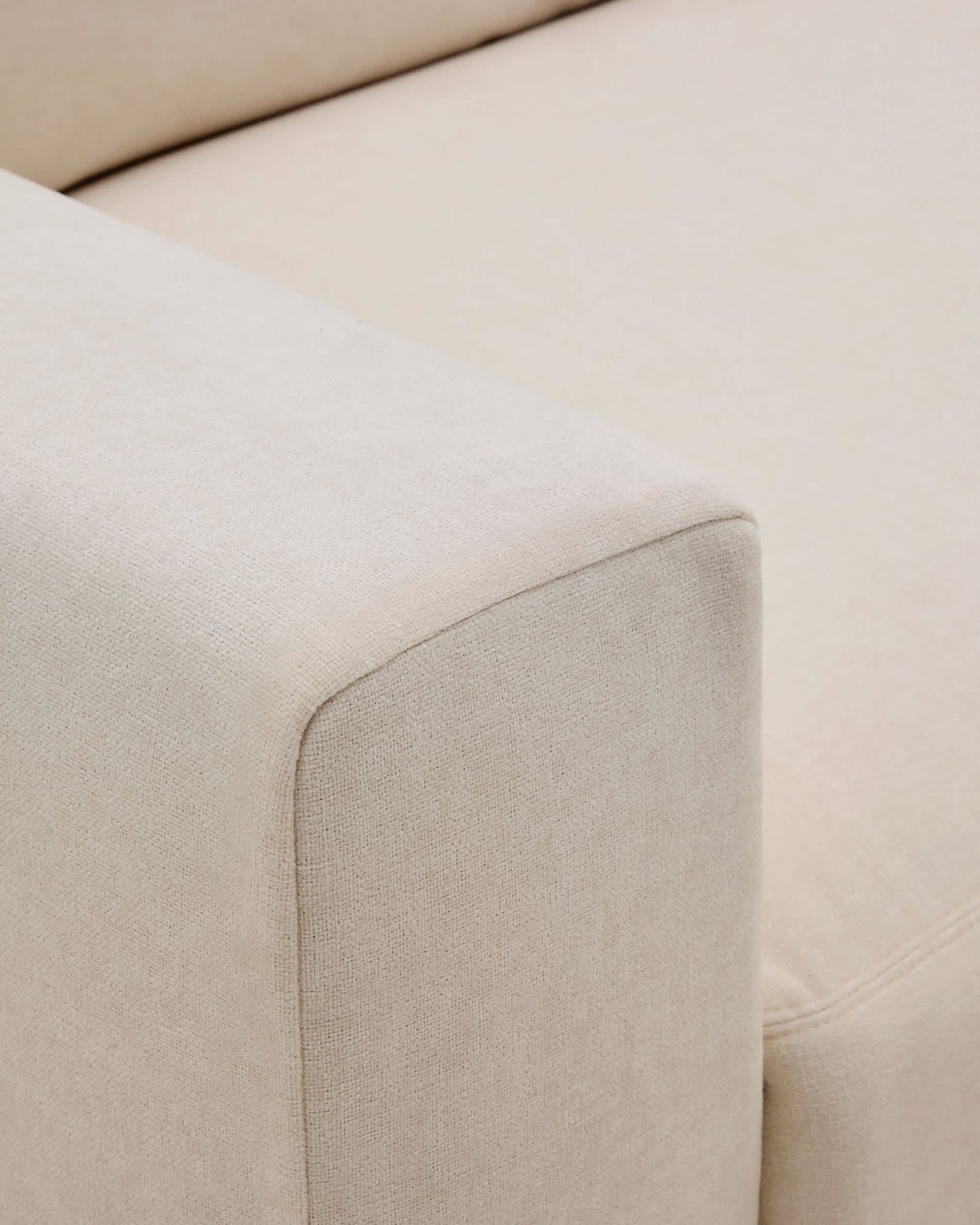 Divano modulare Alea 3 posti sfoderabile in ciniglia chaise longue destra beige 220 cm