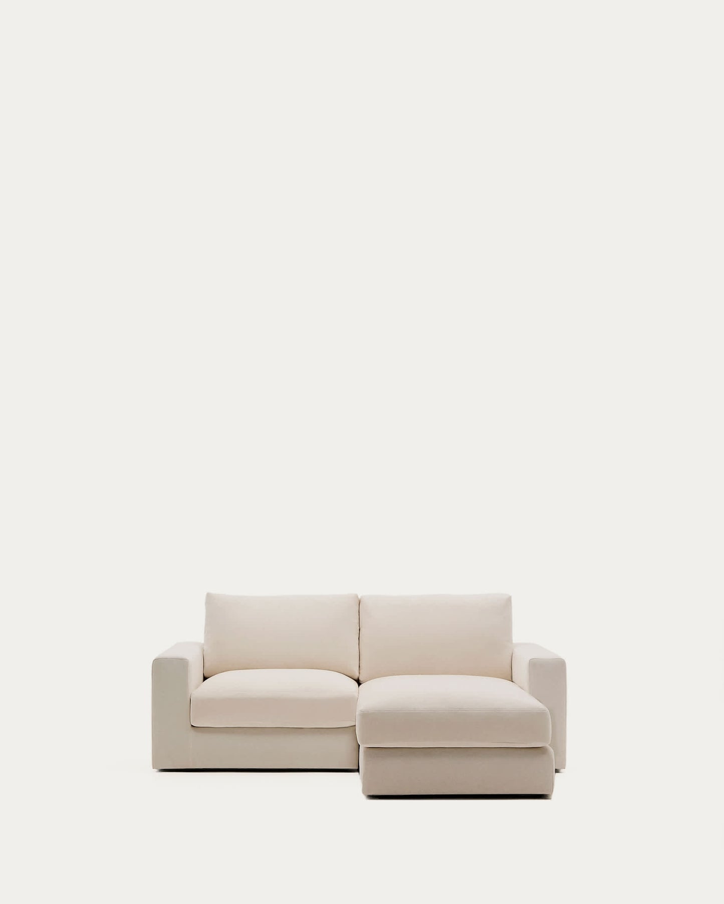 Divano modulare Alea 3 posti sfoderabile in ciniglia chaise longue destra beige 220 cm
