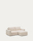 Divano modulare Alea 3 posti sfoderabile in ciniglia chaise longue destra beige 220 cm