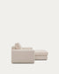 Divano modulare Alea 3 posti sfoderabile in ciniglia chaise longue destra beige 220 cm