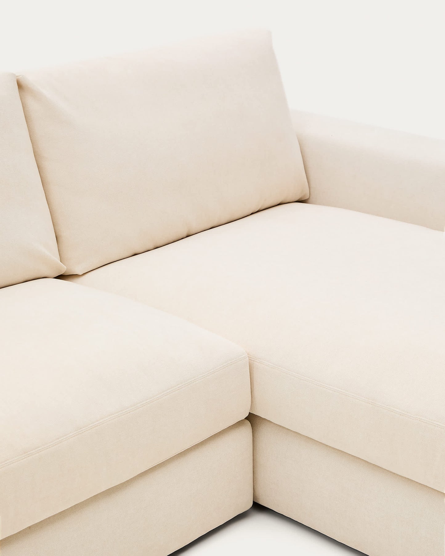 Divano modulare Alea 3 posti sfoderabile in ciniglia chaise longue destra écru 220 cm