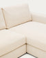 Divano modulare Alea 3 posti sfoderabile in ciniglia chaise longue destra écru 220 cm