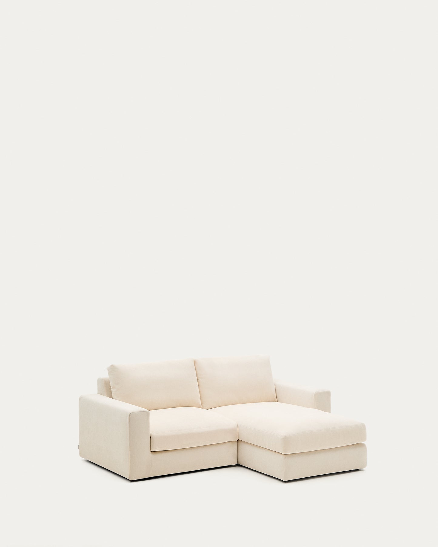Divano modulare Alea 3 posti sfoderabile in ciniglia chaise longue destra écru 220 cm