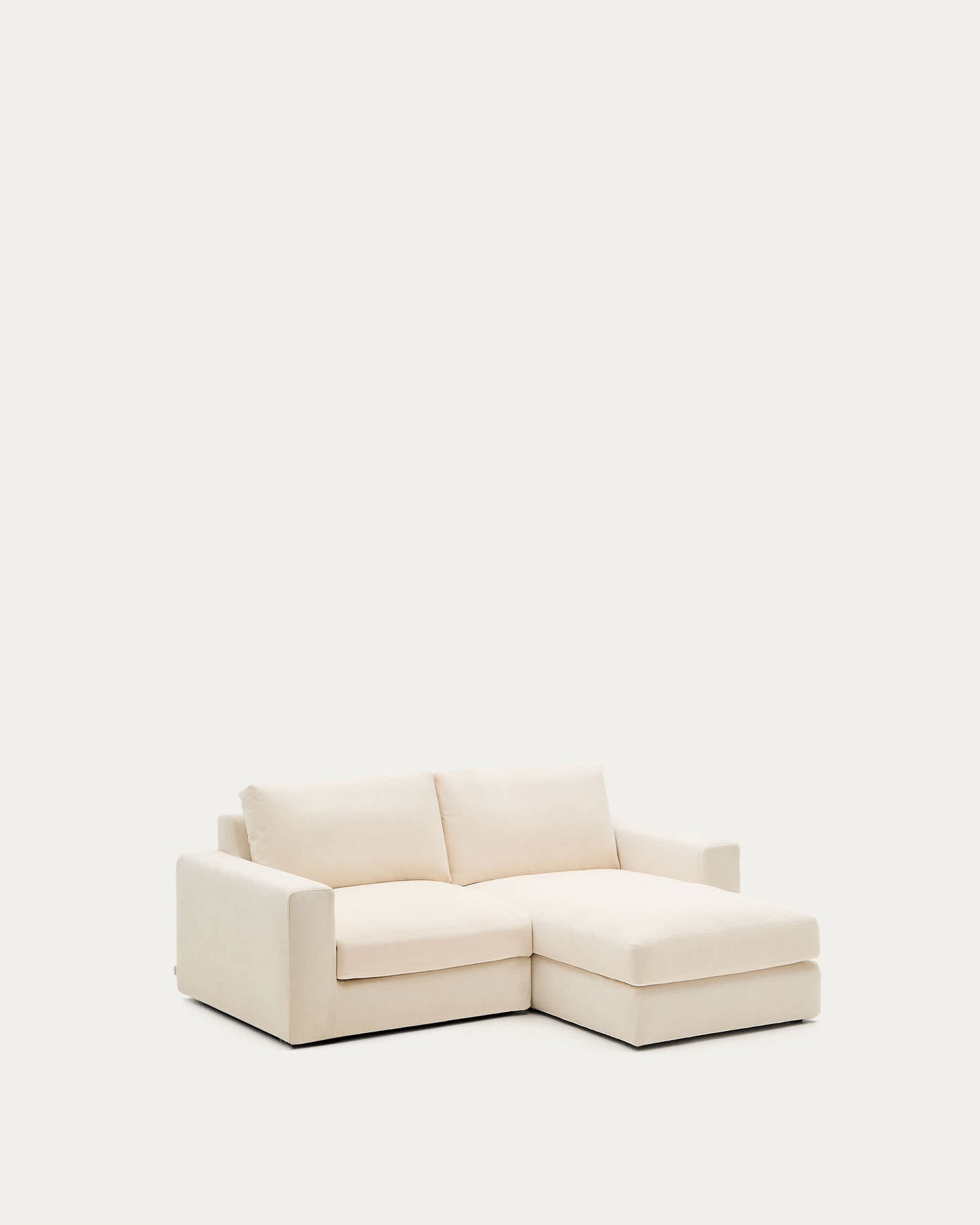 Divano modulare Alea 3 posti sfoderabile in ciniglia chaise longue destra écru 220 cm