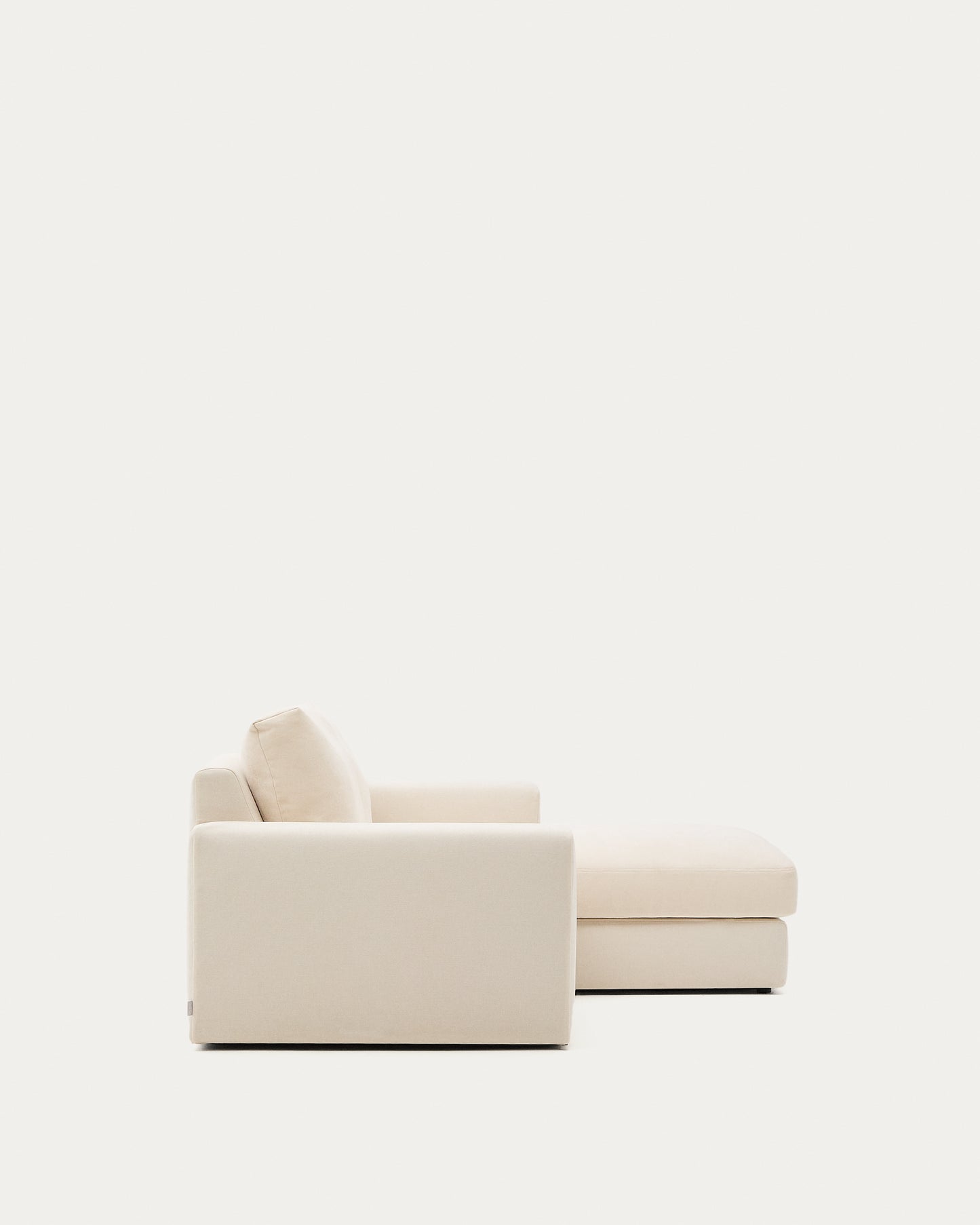Divano modulare Alea 3 posti sfoderabile in ciniglia chaise longue destra écru 220 cm