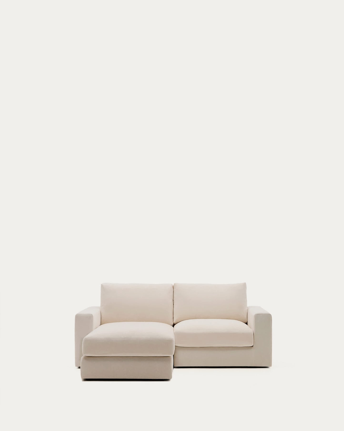 Divano modulare sfoderabile Alea 3 posti in ciniglia chaise longue sinistra beige 220 cm