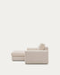 Divano modulare sfoderabile Alea 3 posti in ciniglia chaise longue sinistra beige 220 cm