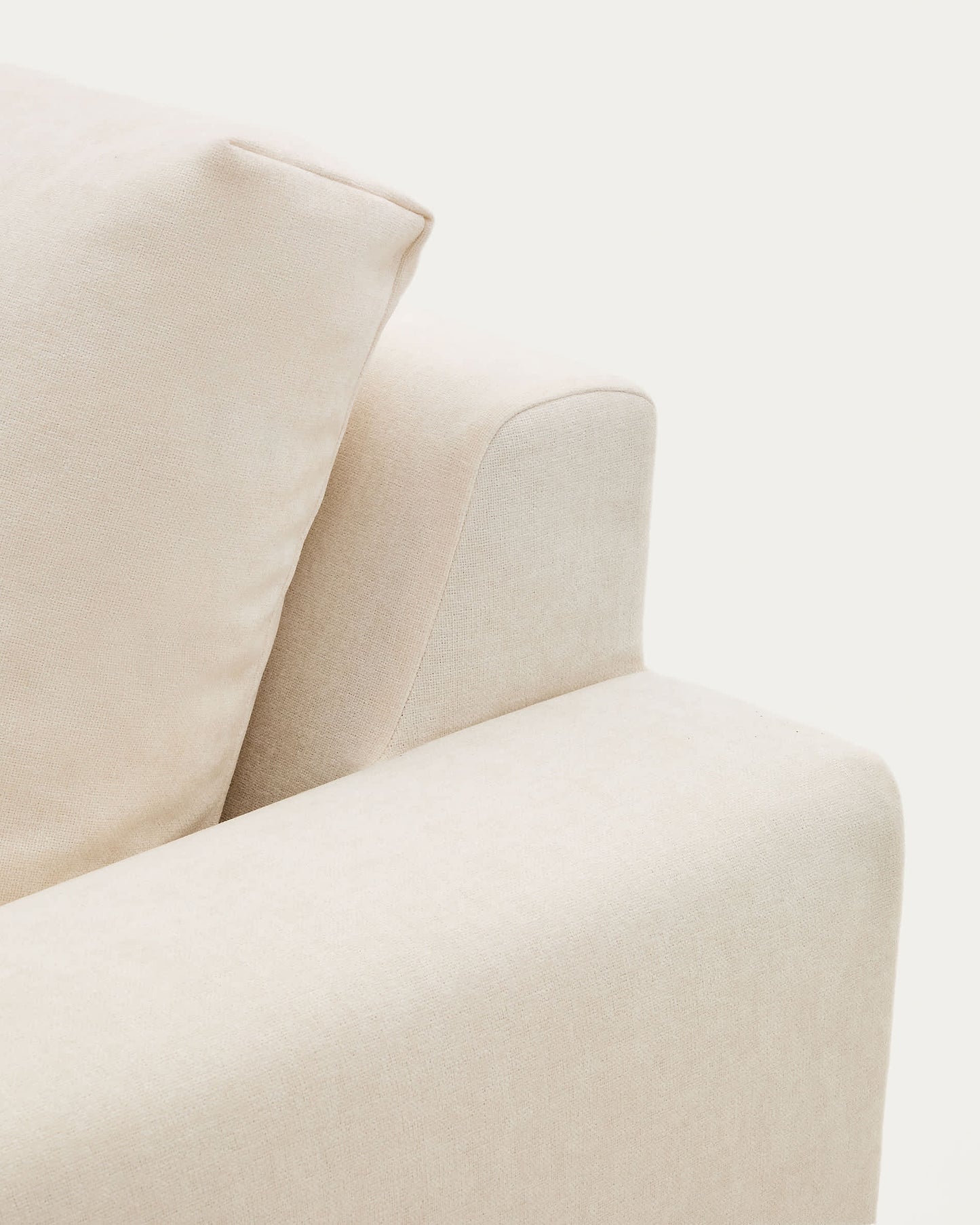 Divano modulare sfoderabile Alea 3 posti in ciniglia chaise longue sinistra écru 220 cm