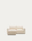 Divano modulare sfoderabile Alea 3 posti in ciniglia chaise longue sinistra écru 220 cm
