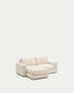Divano modulare sfoderabile Alea 3 posti in ciniglia chaise longue sinistra écru 220 cm