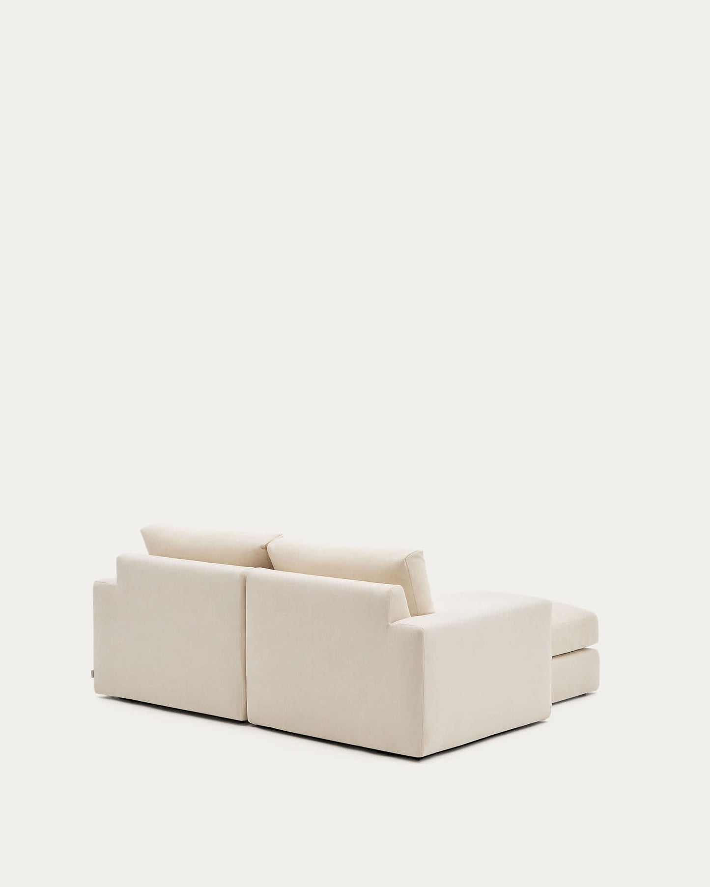 Divano modulare sfoderabile Alea 3 posti in ciniglia chaise longue sinistra écru 220 cm