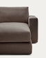 Divano modulare Alea 4 posti sfoderabile in ciniglia chaise longue destra marrone scuro 310 cm