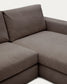 Divano modulare Alea 4 posti sfoderabile in ciniglia chaise longue destra marrone scuro 310 cm