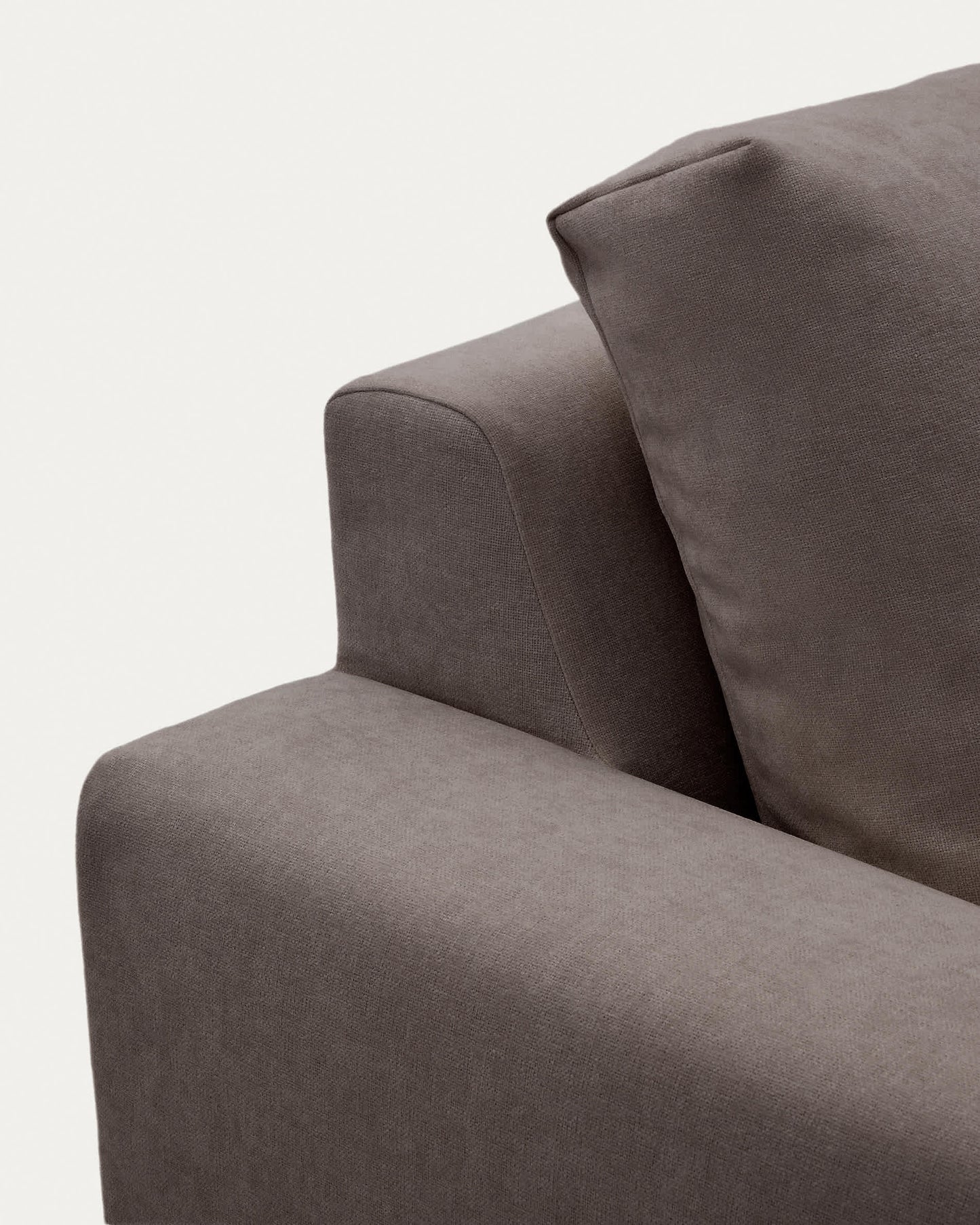 Divano modulare Alea 4 posti sfoderabile in ciniglia chaise longue destra marrone scuro 310 cm
