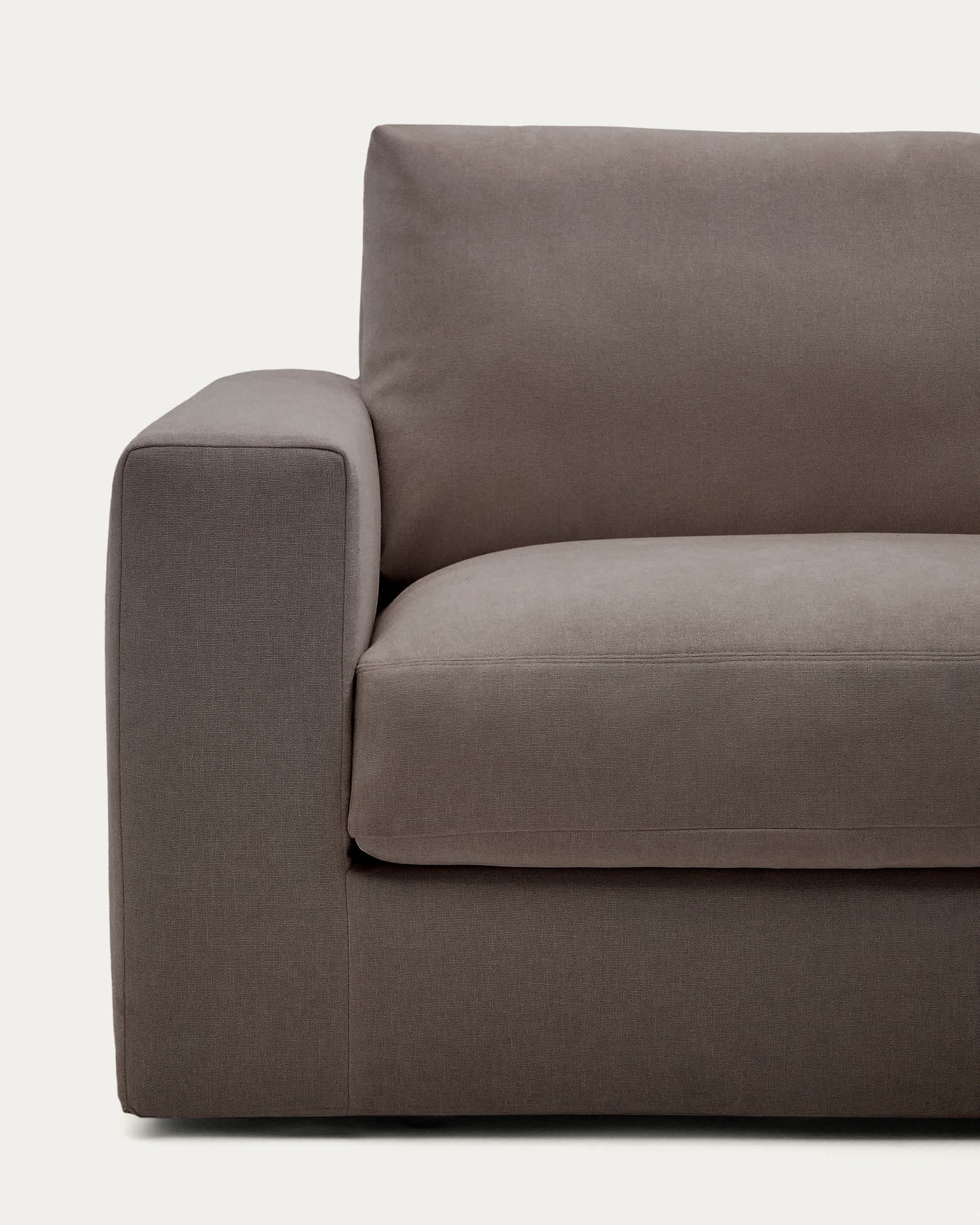 Divano modulare Alea 4 posti sfoderabile in ciniglia chaise longue destra marrone scuro 310 cm