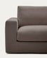 Divano modulare Alea 4 posti sfoderabile in ciniglia chaise longue destra marrone scuro 310 cm