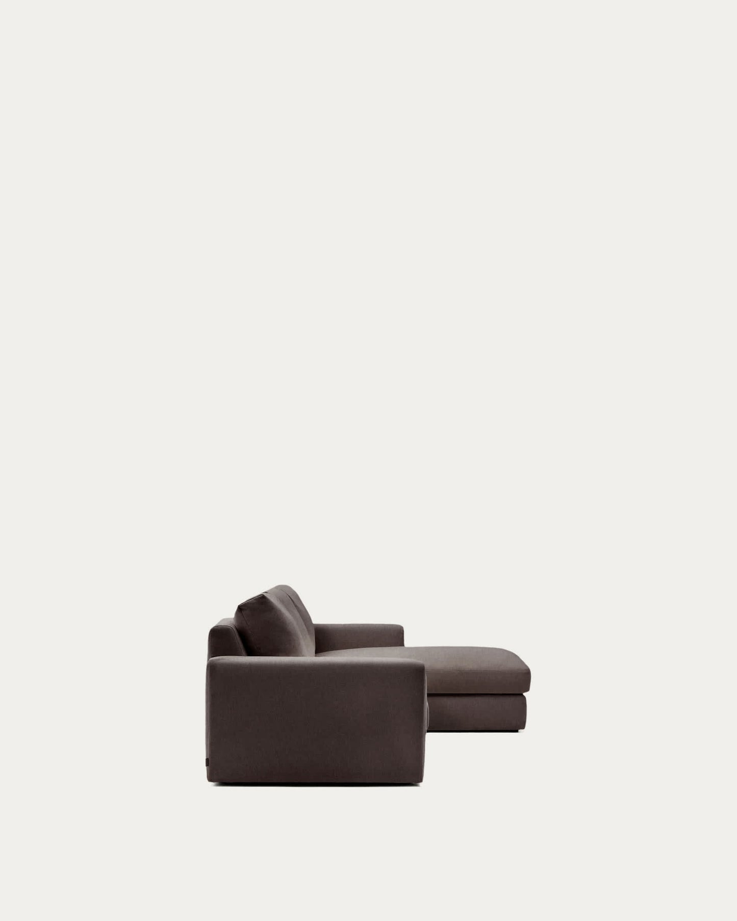 Divano modulare Alea 4 posti sfoderabile in ciniglia chaise longue destra marrone scuro 310 cm