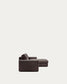 Divano modulare Alea 4 posti sfoderabile in ciniglia chaise longue destra marrone scuro 310 cm