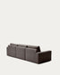 Divano modulare Alea 4 posti sfoderabile in ciniglia chaise longue destra marrone scuro 310 cm