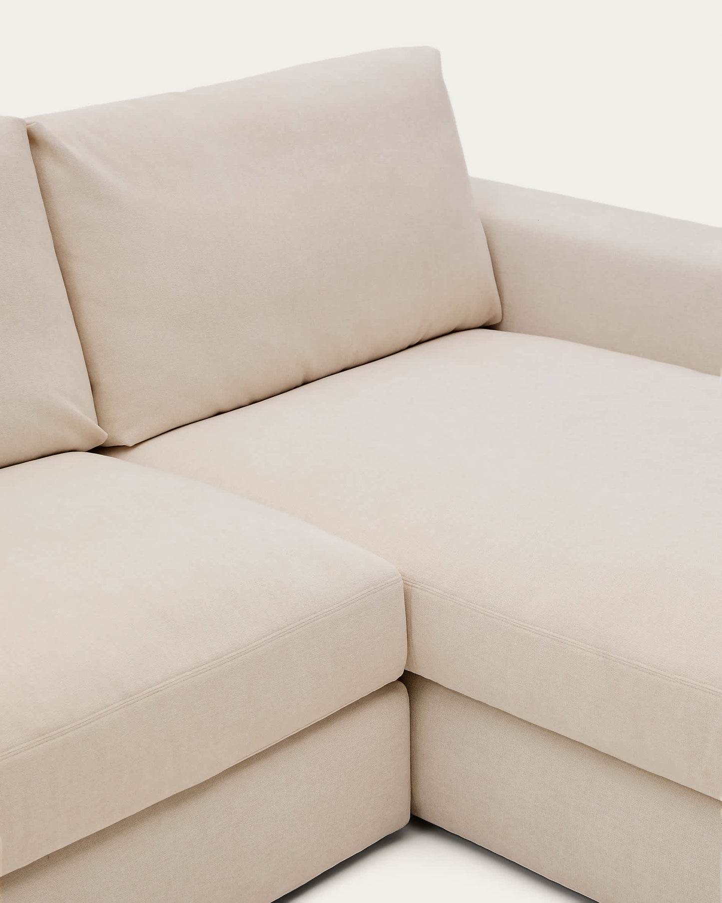 Divano modulare Alea 4 posti sfoderabile in ciniglia chaise longue destra beige 310 cm