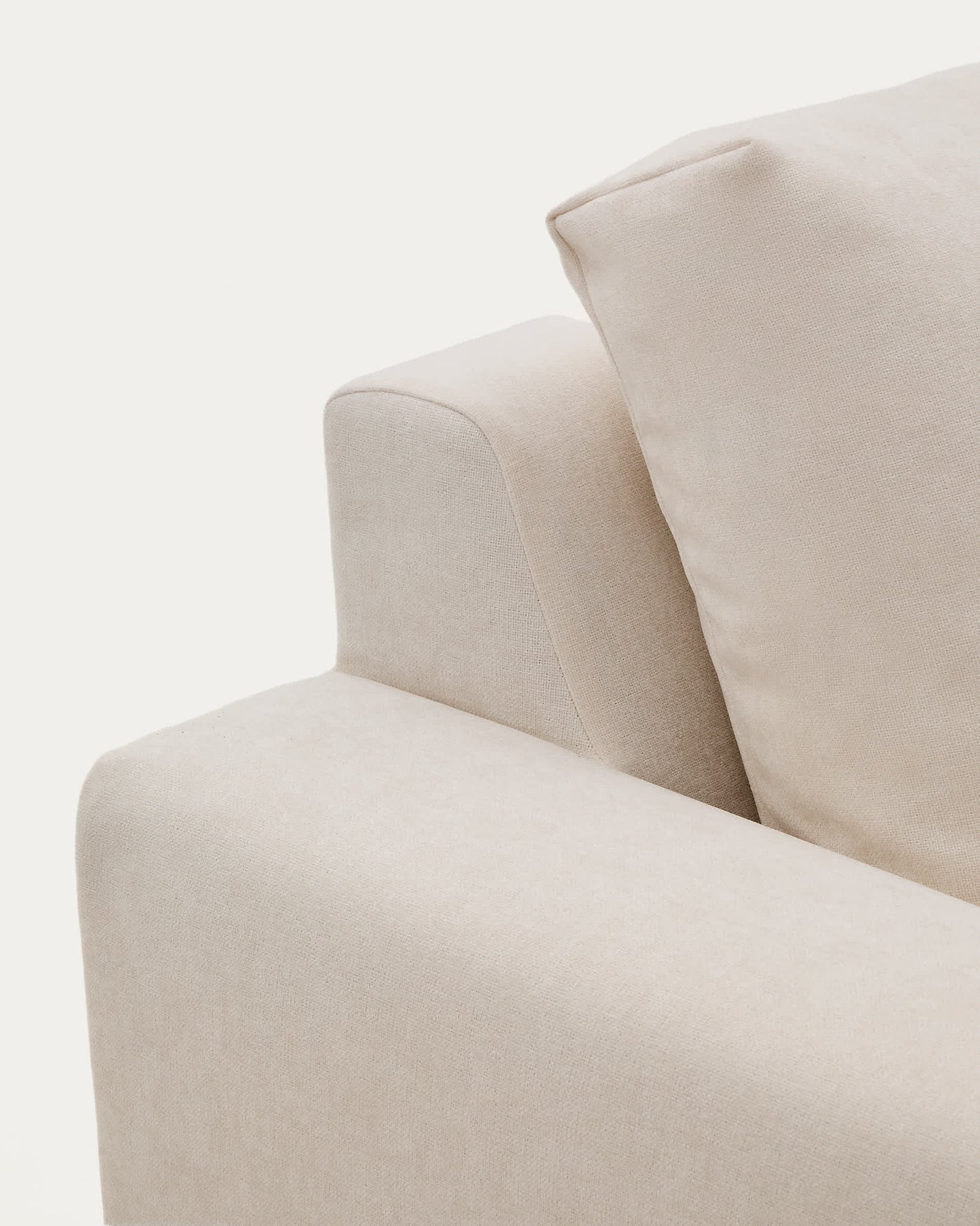 Divano modulare Alea 4 posti sfoderabile in ciniglia chaise longue destra beige 310 cm