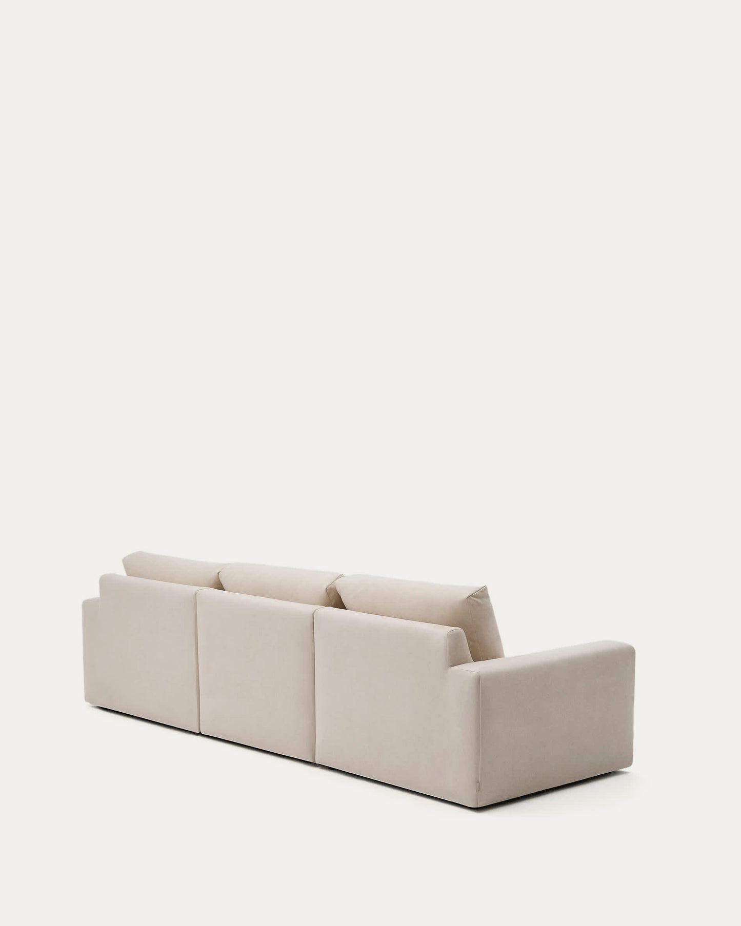Divano modulare Alea 4 posti sfoderabile in ciniglia chaise longue destra beige 310 cm