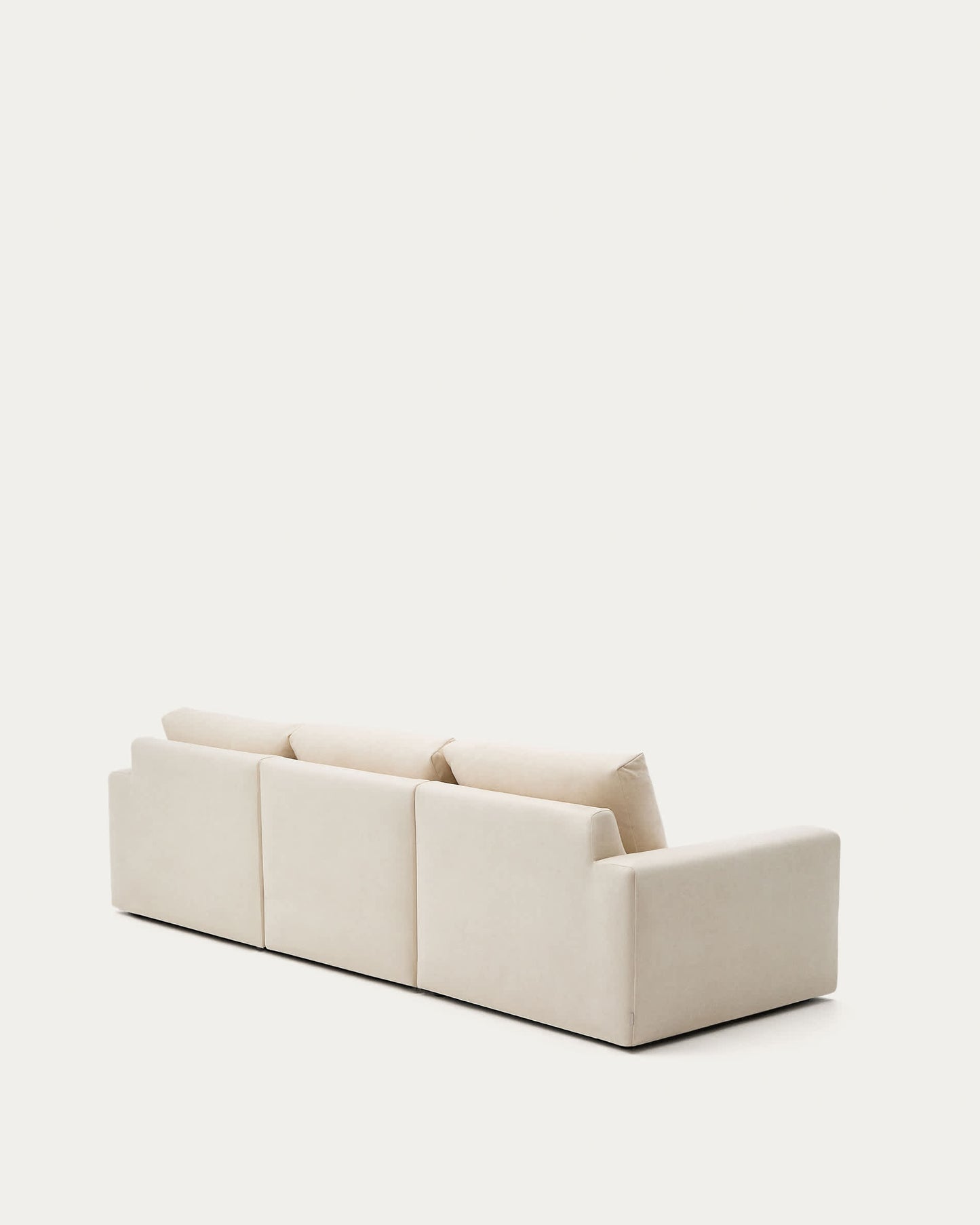 Divano modulare Alea 4 posti sfoderabile in ciniglia chaise longue destra écru 310 cm