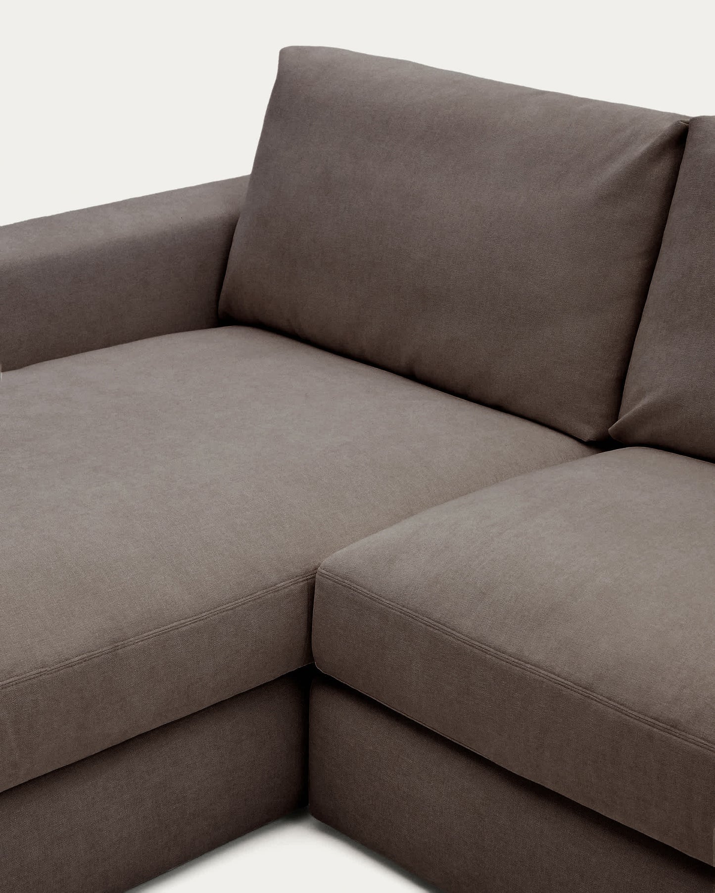 Divano modulare Alea 4 posti sfoderabile in ciniglia chaise longue sinistra marrone scuro 310 cm