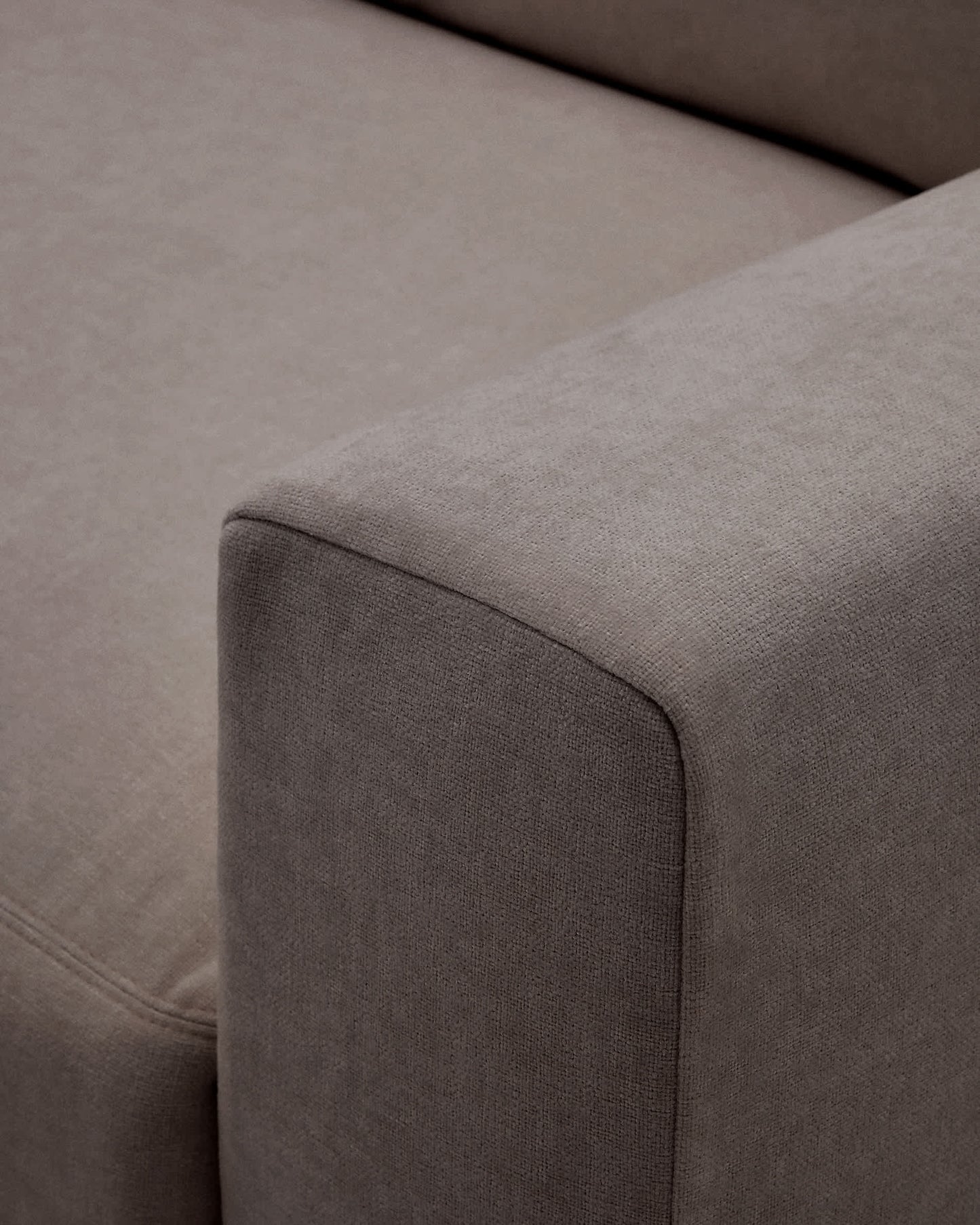 Divano modulare Alea 4 posti sfoderabile in ciniglia chaise longue sinistra marrone scuro 310 cm