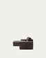 Divano modulare Alea 4 posti sfoderabile in ciniglia chaise longue sinistra marrone scuro 310 cm