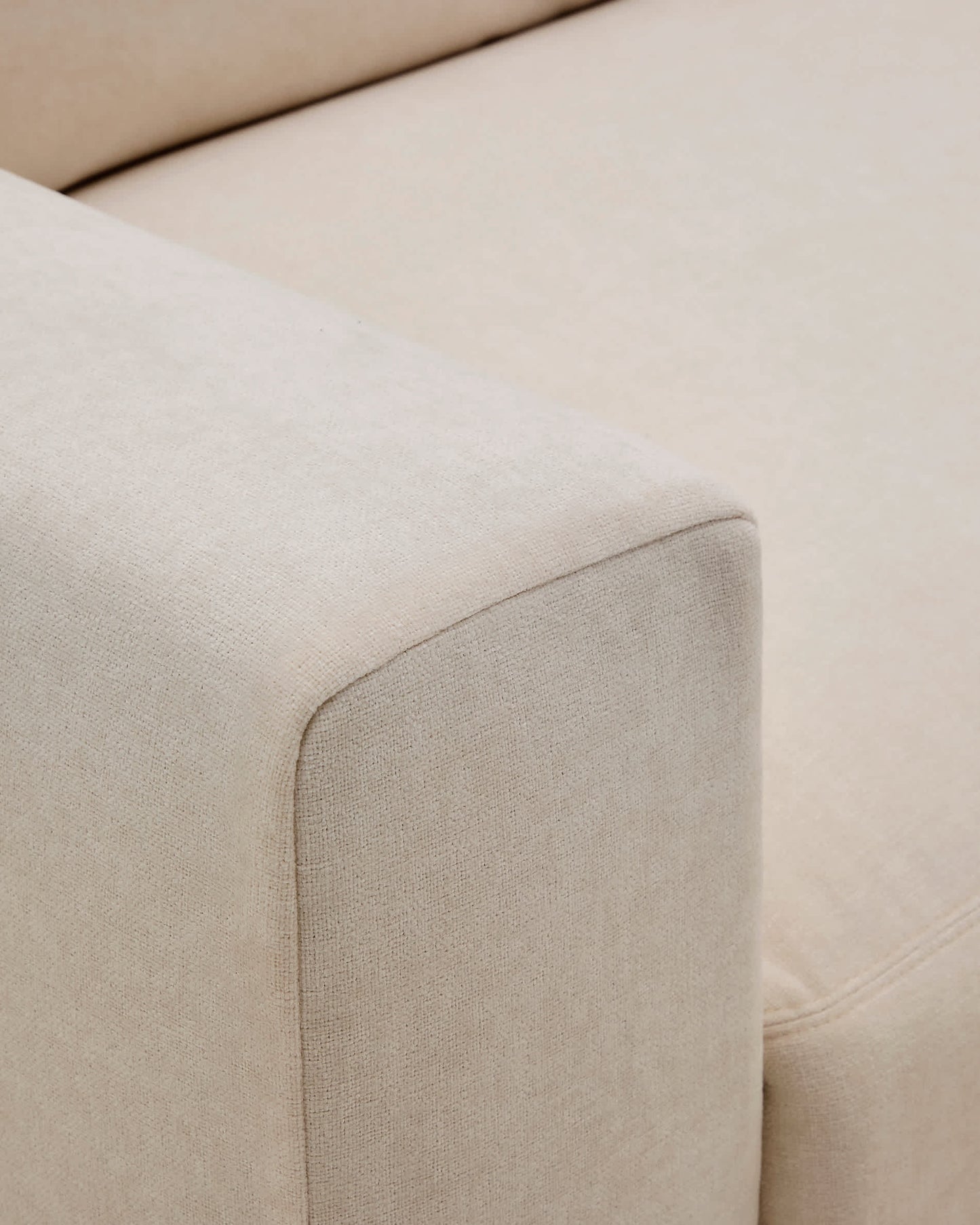 Divano modulare Alea 4 posti sfoderabile in ciniglia chaise longue sinistra beige 310 cm
