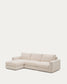 Divano modulare Alea 4 posti sfoderabile in ciniglia chaise longue sinistra beige 310 cm