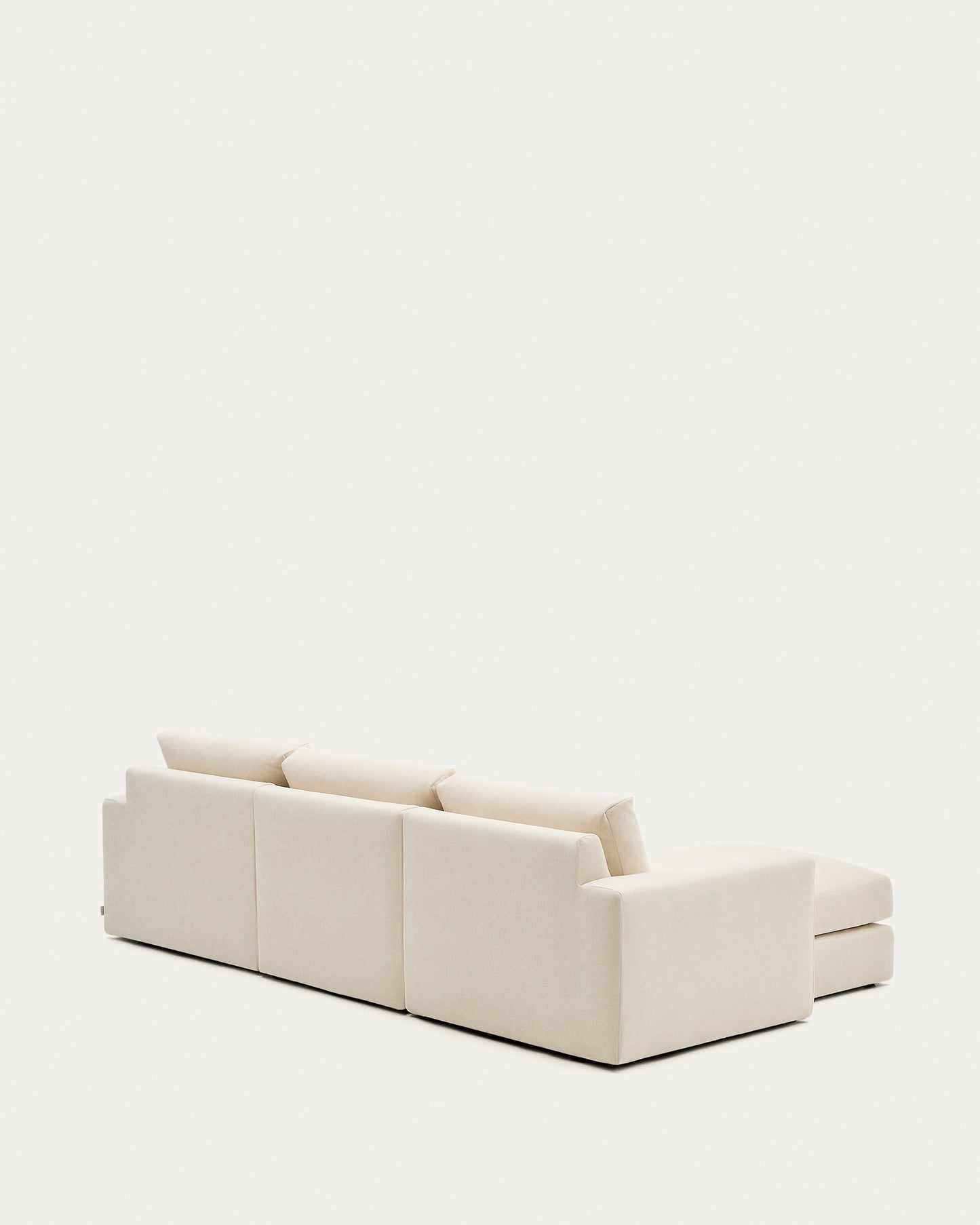 Divano modulare Alea 4 posti sfoderabile in ciniglia chaise longue sinistra écru 310 cm