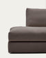 Divano modulare Alea 5 posti sfoderabile in ciniglia marrone scuro con chaise longue destra 340 cm