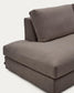 Divano modulare Alea 5 posti sfoderabile in ciniglia marrone scuro con chaise longue destra 340 cm