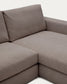 Divano modulare Alea 5 posti sfoderabile in ciniglia marrone scuro con chaise longue destra 340 cm