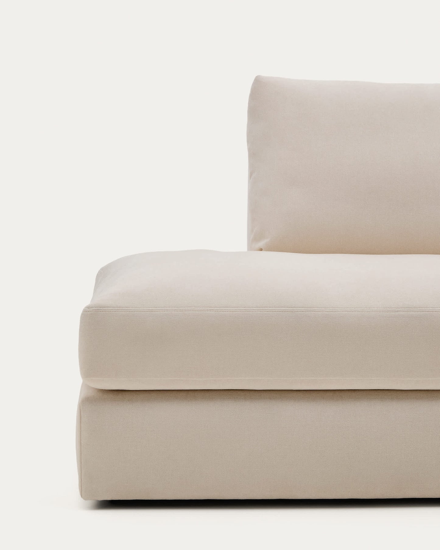 Divano modulare Alea 5 posti sfoderabile in ciniglia chaise longue destra beige 340 cm