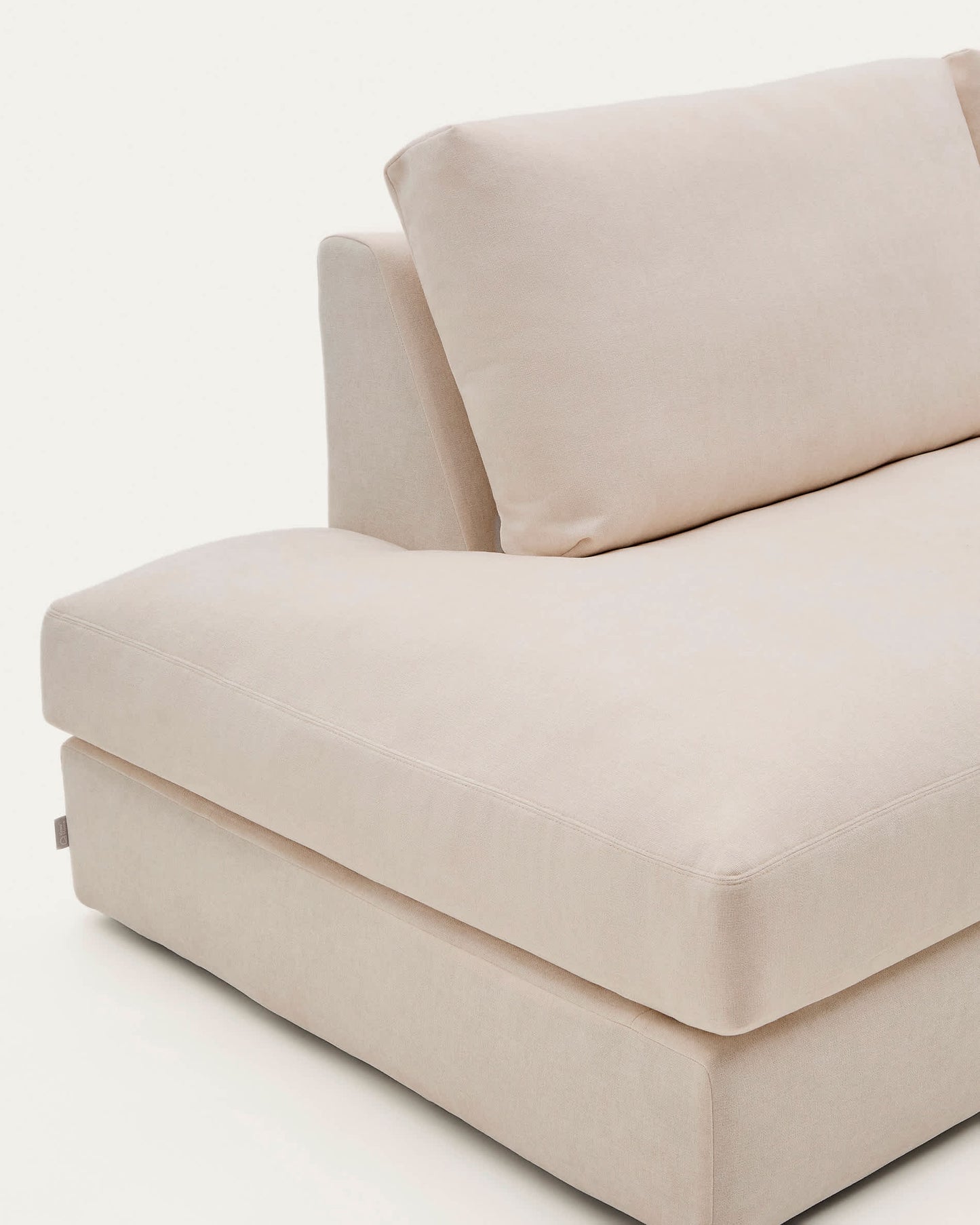 Divano modulare Alea 5 posti sfoderabile in ciniglia chaise longue destra beige 340 cm