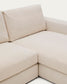 Divano modulare Alea 5 posti sfoderabile in ciniglia chaise longue destra beige 340 cm