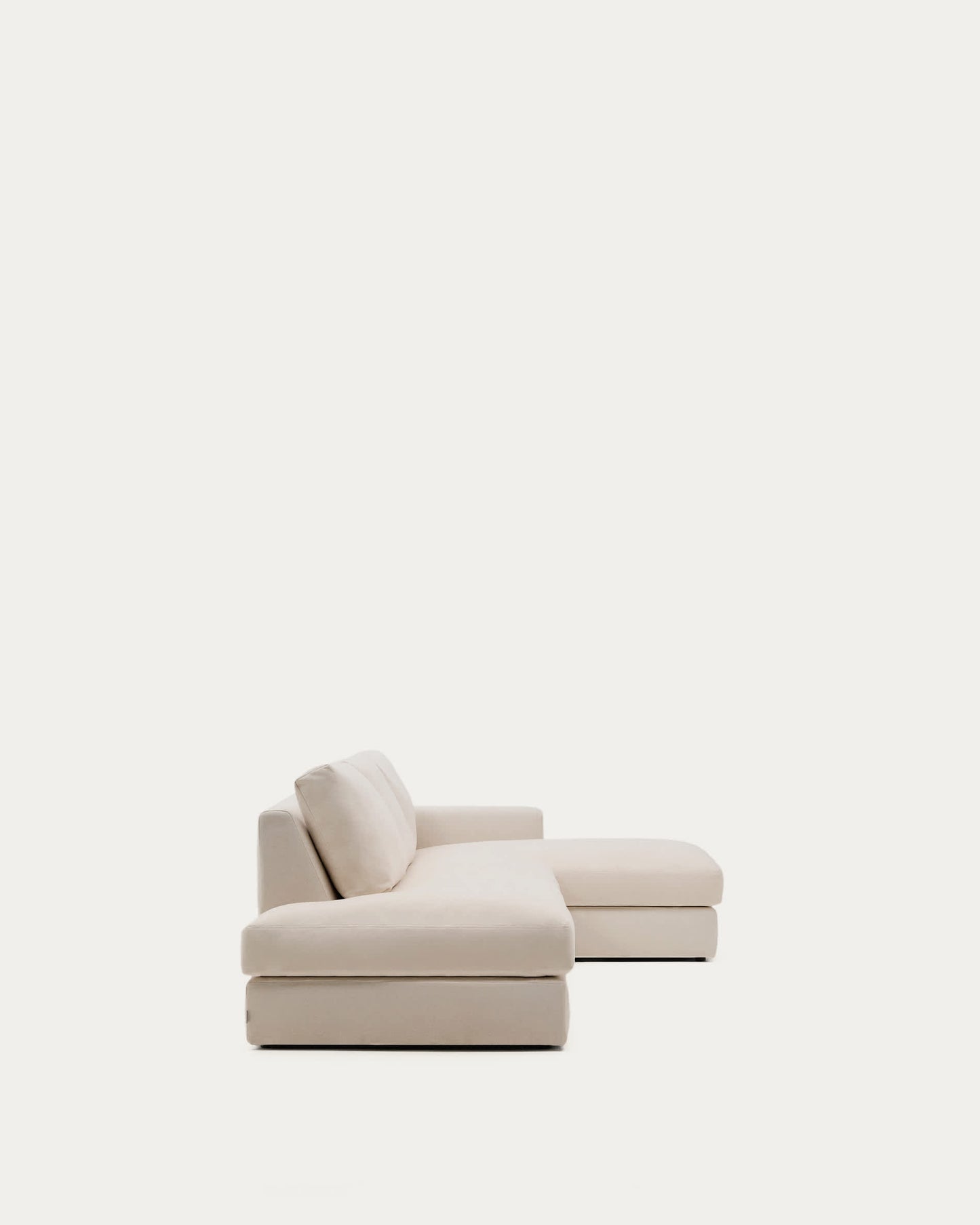Divano modulare Alea 5 posti sfoderabile in ciniglia chaise longue destra beige 340 cm