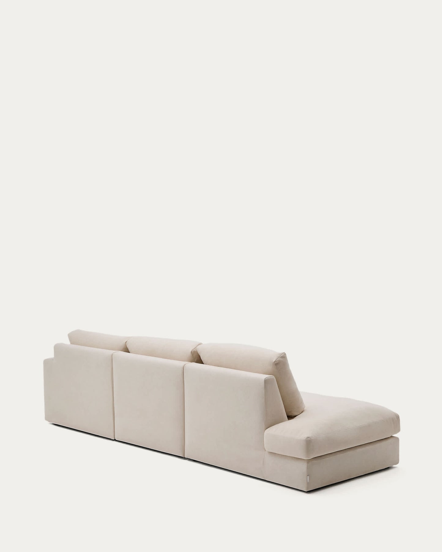Divano modulare Alea 5 posti sfoderabile in ciniglia chaise longue destra beige 340 cm